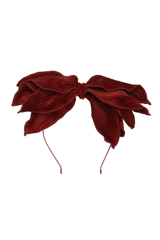 delicate floral hairpins for a natural touch -Winter Petals Headband - Rust Lines Velvet