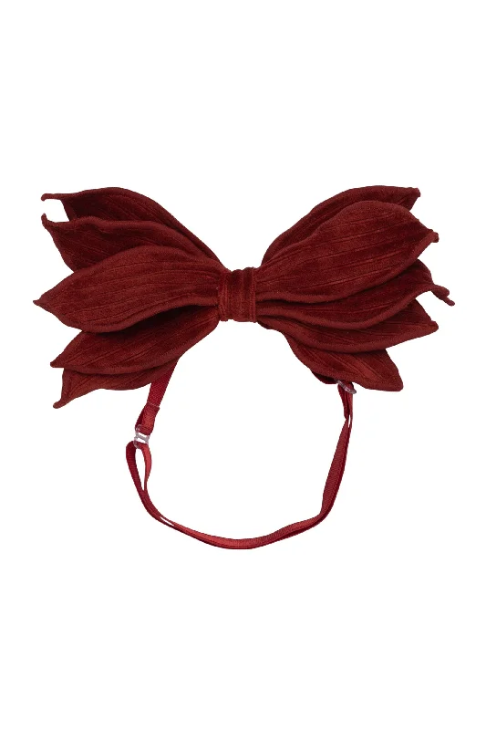 comfortable scrunchies for everyday hairstyles -Winter Petals Wrap - Rust Lines Velvet