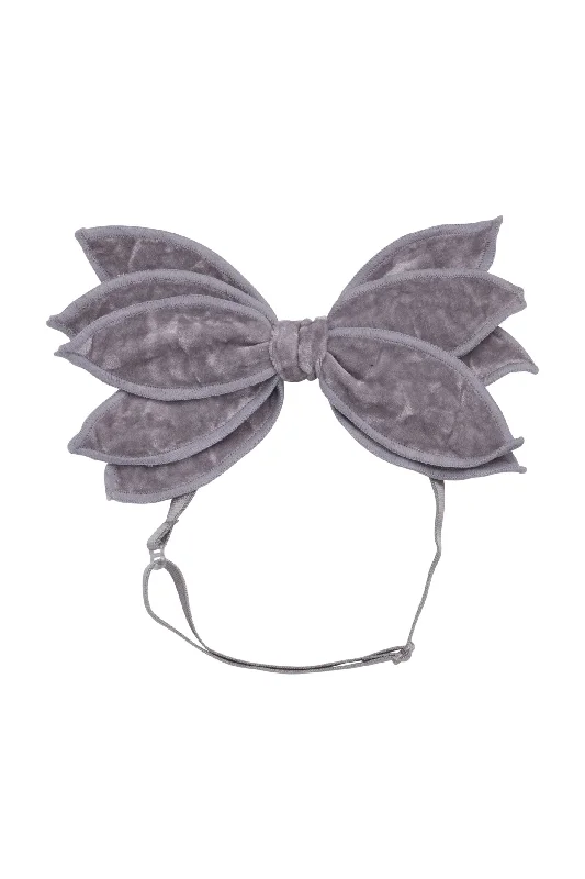 playful flower hairbands for fun events -Winter Petals Wrap - Silver Velvet