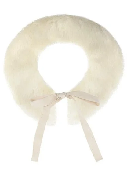 glamorous wedding headbands for bridal looks -Wisteria Collar - Ivory