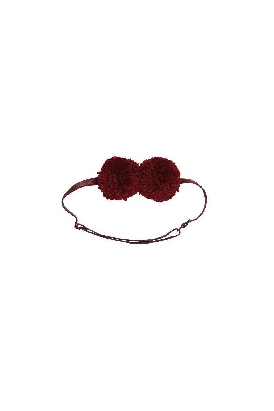 statement hair combs for bold looks -Yarn Pom Pom Baby - Burgundy