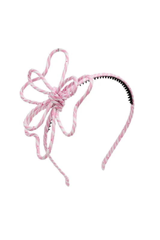 rhinestone hair combs for party looks -Zahara Headband - Pink Stripe