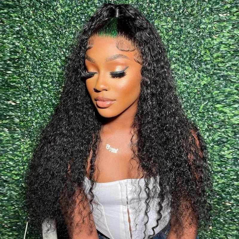 lace wigs for seamless blending with natural hair -HD Lace 13X6 Lace Frontal Wig Curly Deep Wave Virgin Hair 180% Density