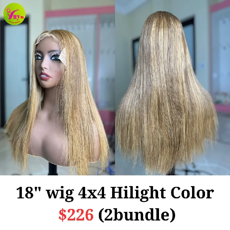 colorful wigs for cosplay or stage performance -18'' Wig 4x4 Highlight Color (2 bundle)