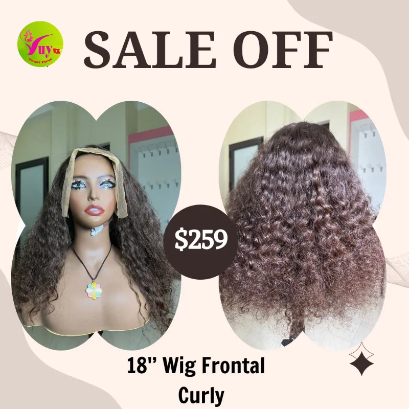 wigs for women with sensitive scalp -18'' Wig Frontal Curly