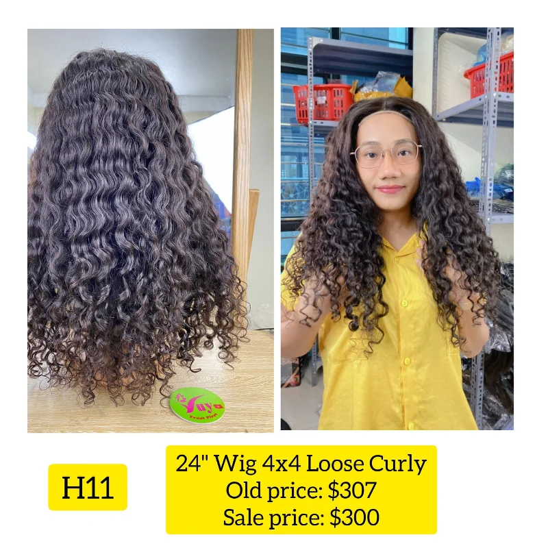 trendy wigs for modern fashion looks -24" Wig 4x4 Loose Curly (H11)