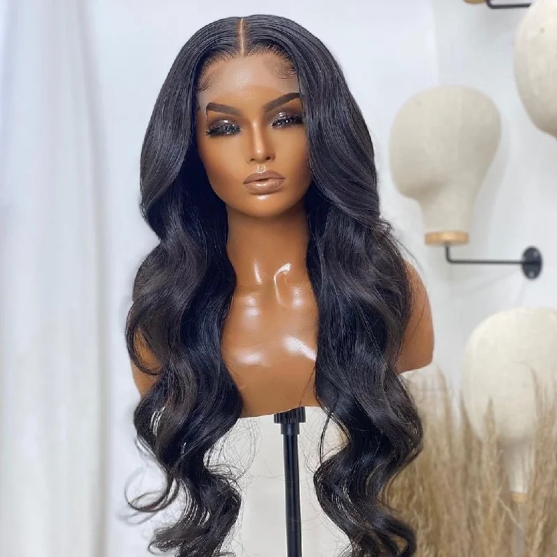 braided wigs for easy and stylish looks -30-40 Inches 5x5 HD Lace Closure Body Wave Wig Virgin Long Hair 180% Density