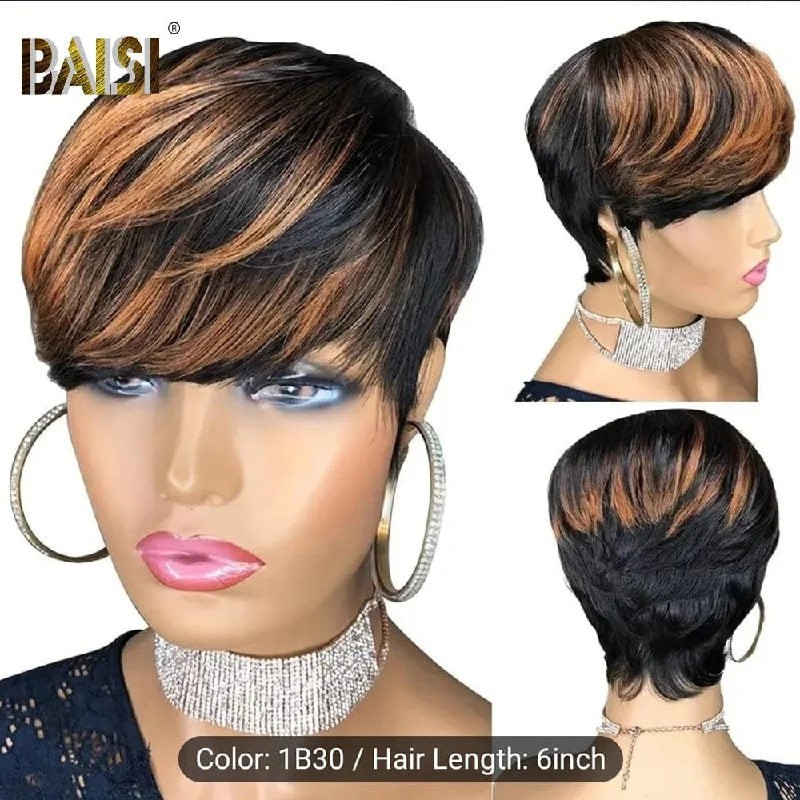 affordable wigs for women on a budget -BAISI Machine Made 1b/30 Wig