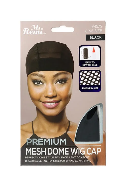 sleek black wigs for smooth and polished finish -Annie Ms. Remi #4575 Premium Mesh Dome Wig Cap Black