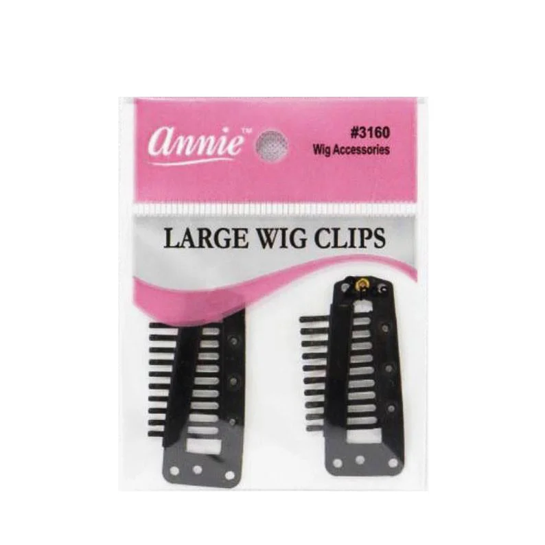 wigs with adjustable straps for personalized fit -ANNIE Wig Clip 2pcs [LARGE] [BLACK] #3160