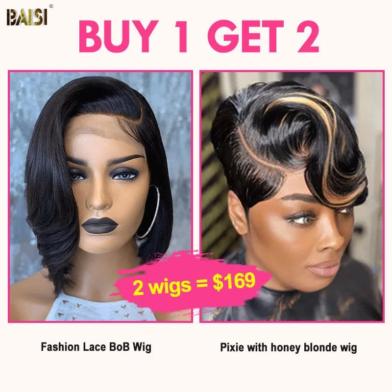 medium length wigs for business professionals -Baisi 2 Wigs Deal No.18