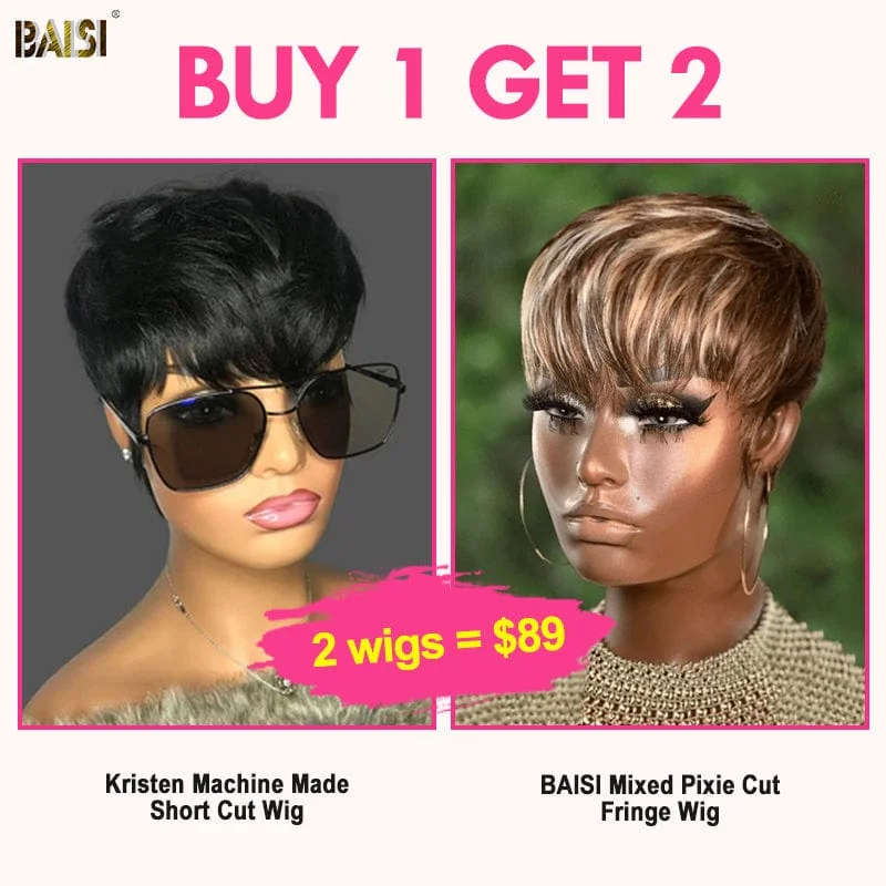 premium human hair wigs for luxury styling -Baisi 2 Wigs Deal No.19