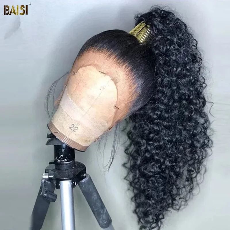 synthetic wigs with realistic hair texture -BAISI 360 22 inch Deep Wave Wig