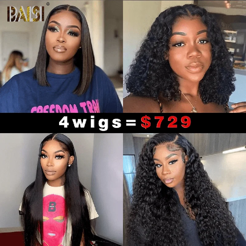 premium lace wigs for flawless styling -Baisi 4 Lace Wigs Wholesale Deal