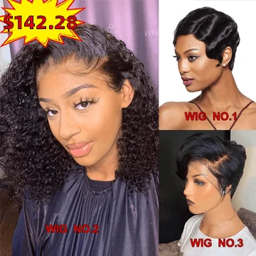 affordable wigs for people with hair loss -BAISI 3 Wigs Combo Flash Deal 1