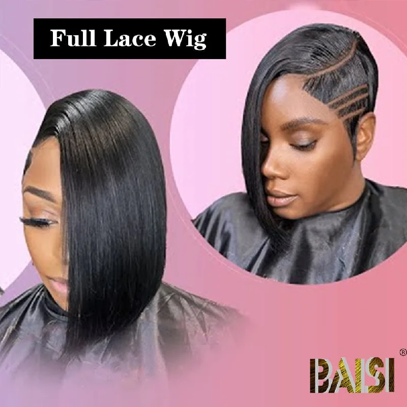 high-quality human hair wigs for natural shine -BAISI Full Lace Cool Style Wig