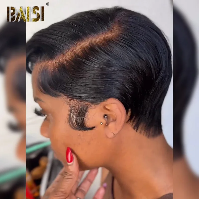 affordable wigs for people with hair loss -BAISI Full Lace Short Cut Straight Wig