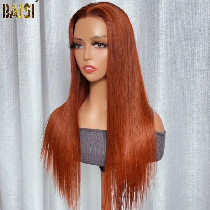 lightweight wigs for all-day wear -BAISI Ginger Orange Color Striaght Wig