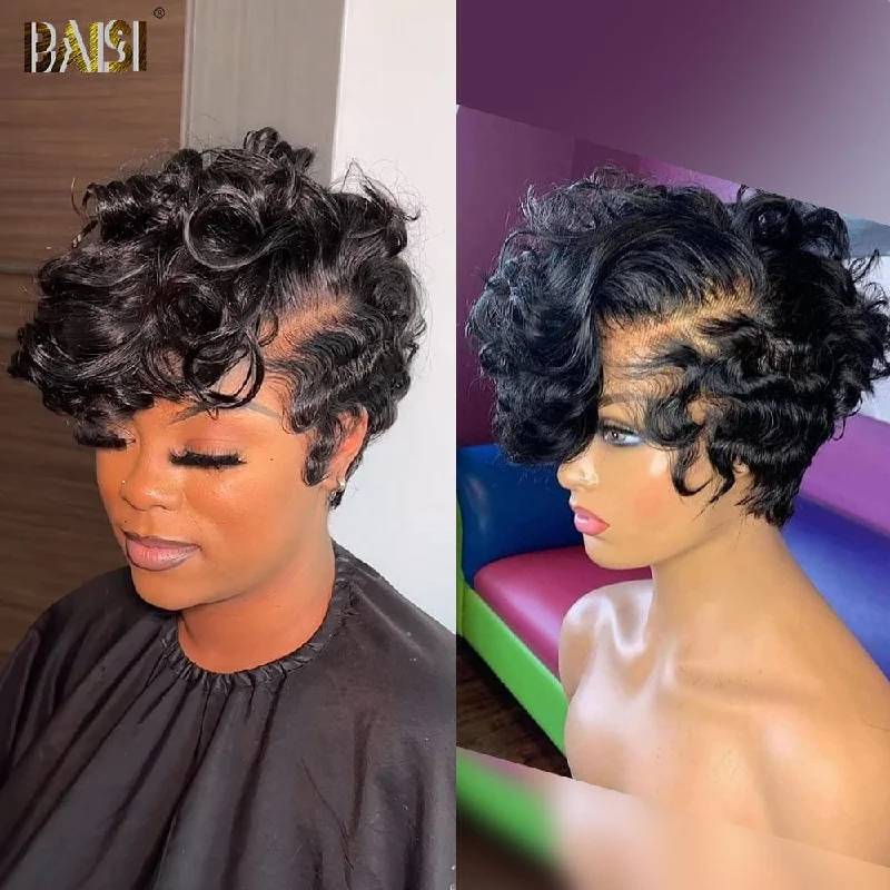 braided wigs for easy and stylish looks -BAISI Sexy Quick Wave Short Wig