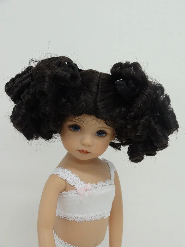 voluminous wigs for fuller, thicker hair -Birdie Wig in Dark Brown - for Little Darling dolls