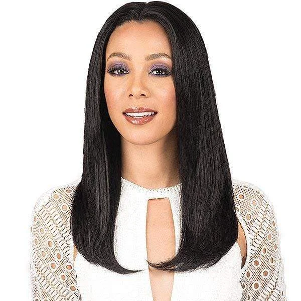 easy-to-maintain wigs for busy women -Bobbi Boss Indiremi 100% Virgin Remy Hair 4x4 Deep Lace Wig - MHRLF006 NATURAL STRAIGHT 20