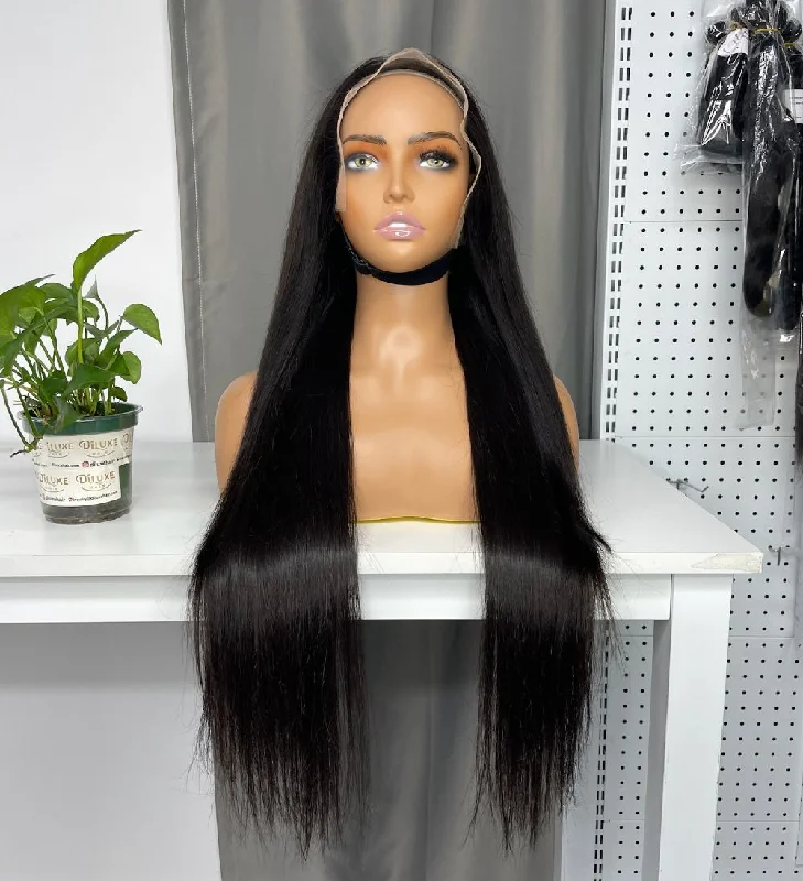 easy-to-maintain wigs for busy women -BR Custom Frontal Wig HD #1B 13x4 13x6