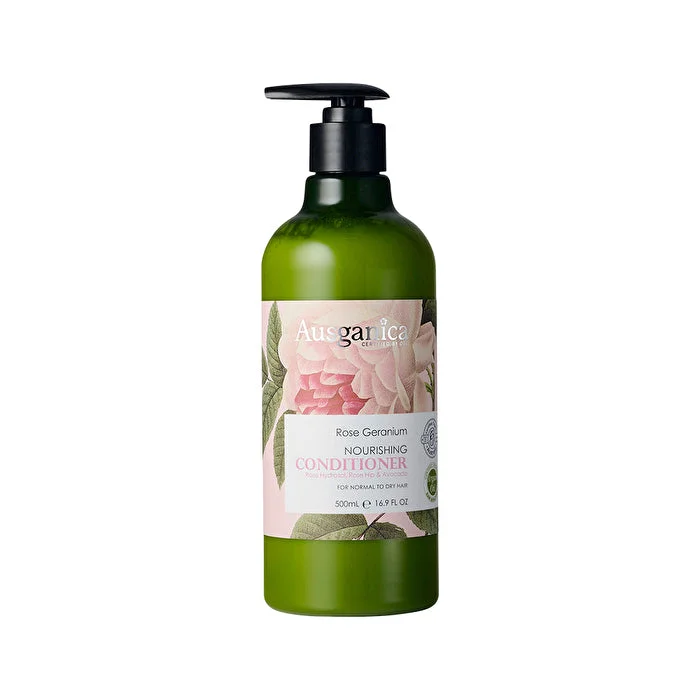 best treatment for dry, damaged curls-Ausganica Organic Rose Geranium Nourishing Conditioner 500ml