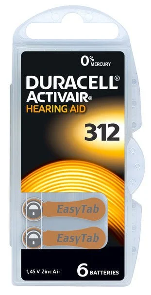 Duracell Hearing Aid 312 6 pack