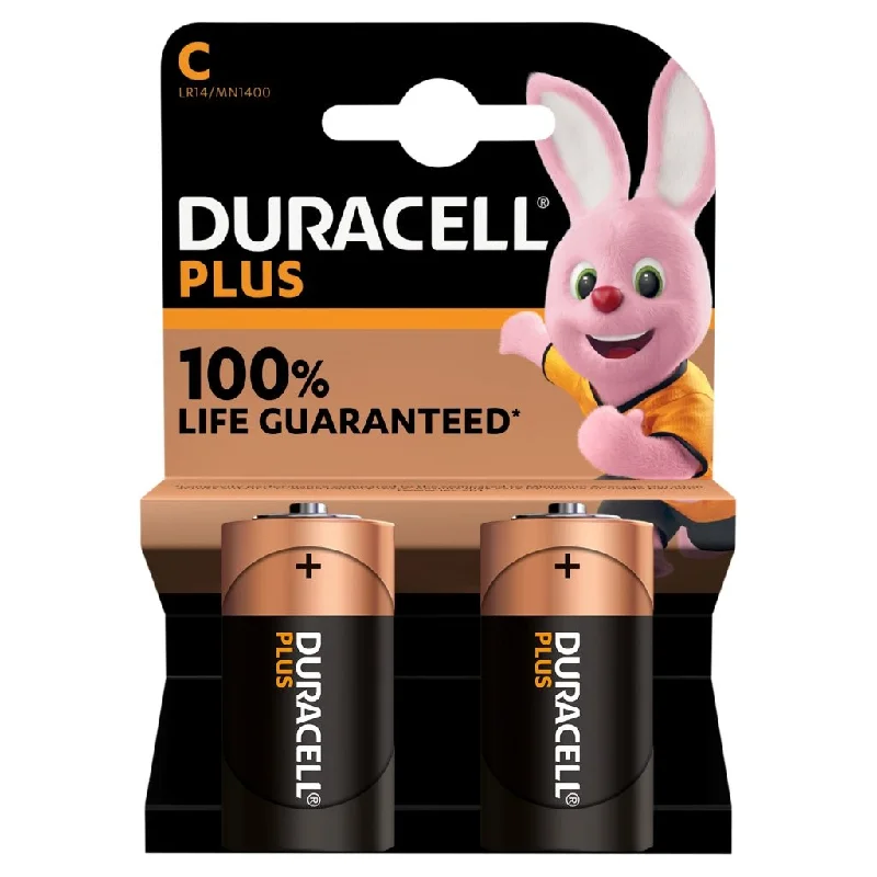 Duracell Plus Batteries 100%  C 2pk