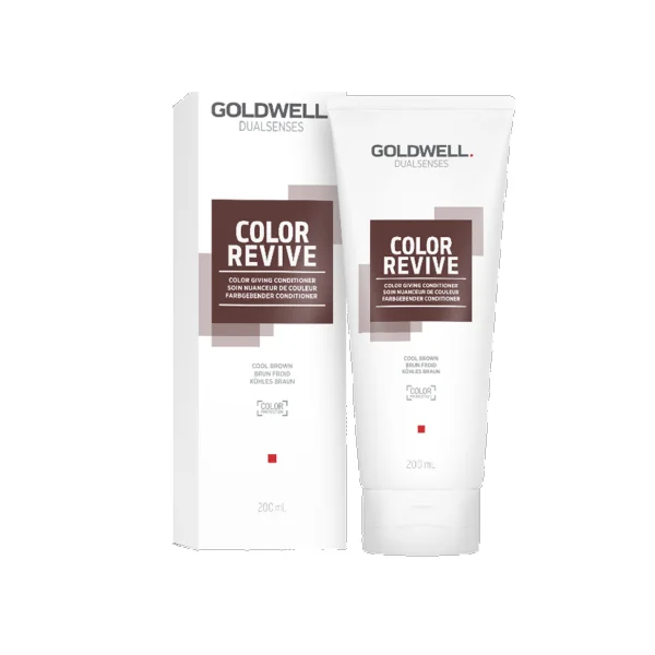 strengthening conditioner for curly hair-GOLDWELL DUALSENSES COLOR REVIVE COLOR CONDITIONER COOL BROWN 200ML