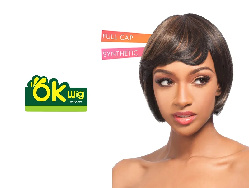 short textured wigs for a fresh appearance -HAIR TOPIC OKWIG FULL CAP 012