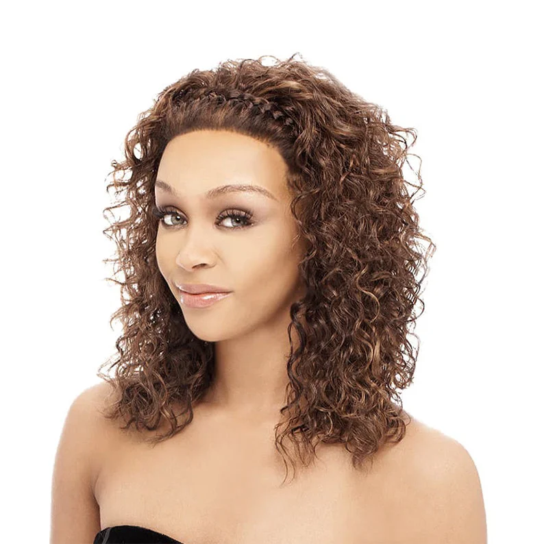 curly bob wigs for bouncy, fashionable look -IT'S A WIG Braid Lace Front Wig - YOLANDA