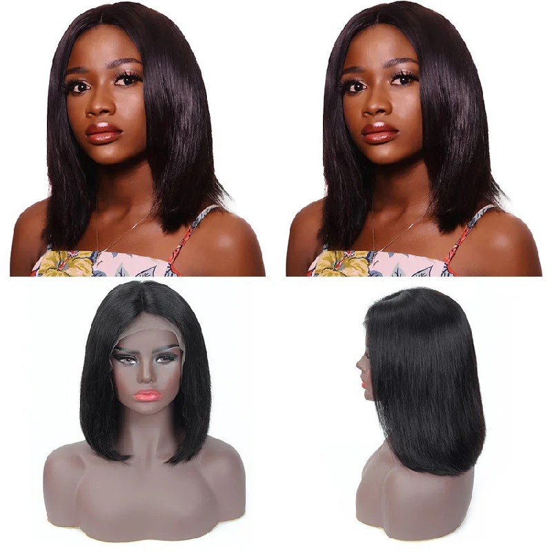 voluminous wigs for thicker hair appearance -Short Brazilian Hair Lace frontal Bob Wigs with Baby Hair Surprisehair