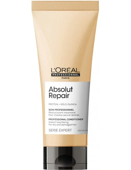 best hair care products for moisture-L'Oreal Serie Expert Absolut Repair Protein + Gold Quinoa Conditioner 200ml