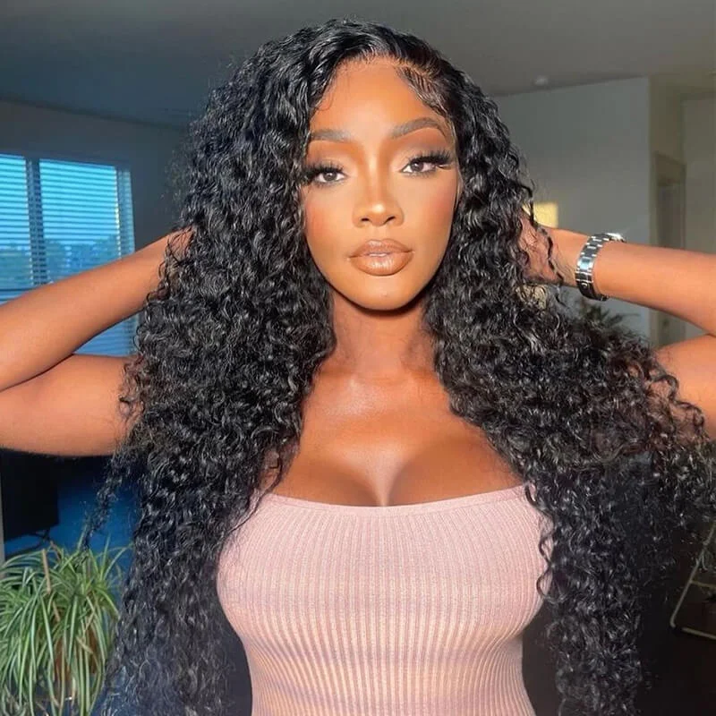 custom wigs for specific styles and needs -13x6 Lace Wig Curly Deep Wave Virgin Hair Pre-plucked Hairline