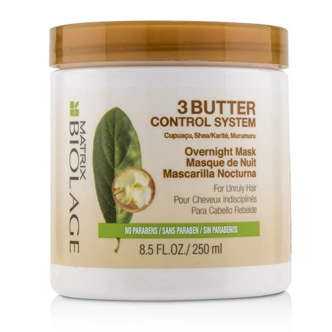 hydrating spray for curly hair ends-Matrix Biolage 3 Butter Control System Overnight Mask 8.5 oz