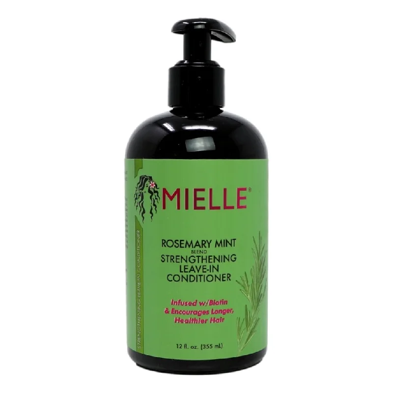 hydrating shampoo for dry curly hair-Mielle USA Label Rosemary Mint Strengthening Leave-In Conditioner Export