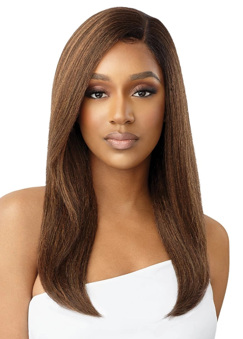 luxury wigs for formal events and galas -Outre Lace Front Wig Natural Yaki 22"