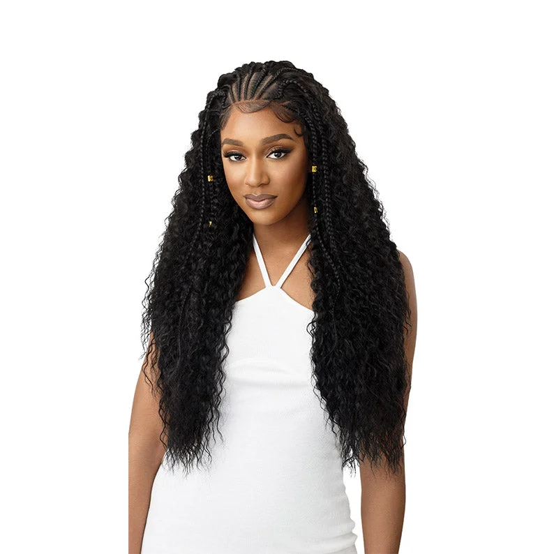 long curly wigs for boho chic look -OUTRE 13x4 Lace Frontal Wig - STITCH BRAID RIPPLE WAVE 30"