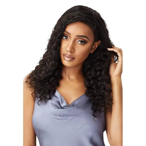 human hair wigs for a natural look and feel -Outre MyTresses Black Label Customized HD Lace Full Frontal Wig - NATURAL DEEP