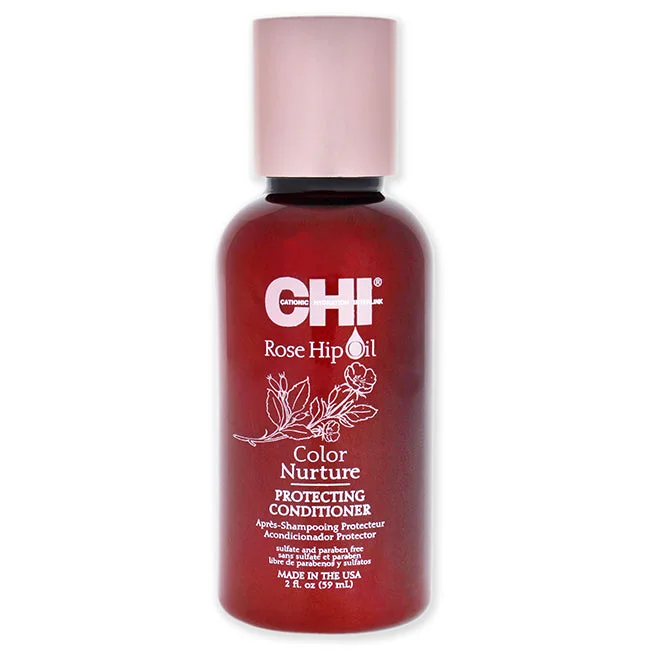 moisturizing mask for coarse curly hair-CHI Rose Hip Oil Color Nurture Protecting Conditioner by CHI for Unisex - 2 oz Conditioner