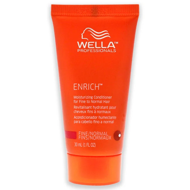 moisturizing hair mask for curly hair-Wella Enrich Moisturizing Conditioner For Fine To Normal Hair by Wella for Unisex - 1 oz Conditioner