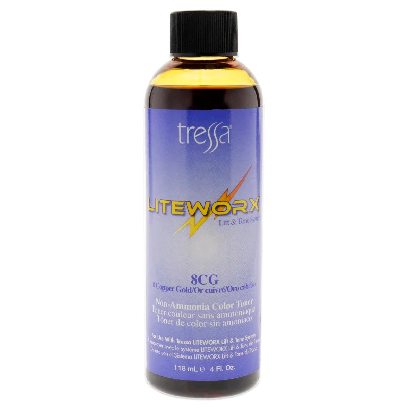 anti-frizz spray for curly hair-Tressa Liteworx Toner - 8CG Copper Gold by Tressa for Unisex - 4 oz Toner