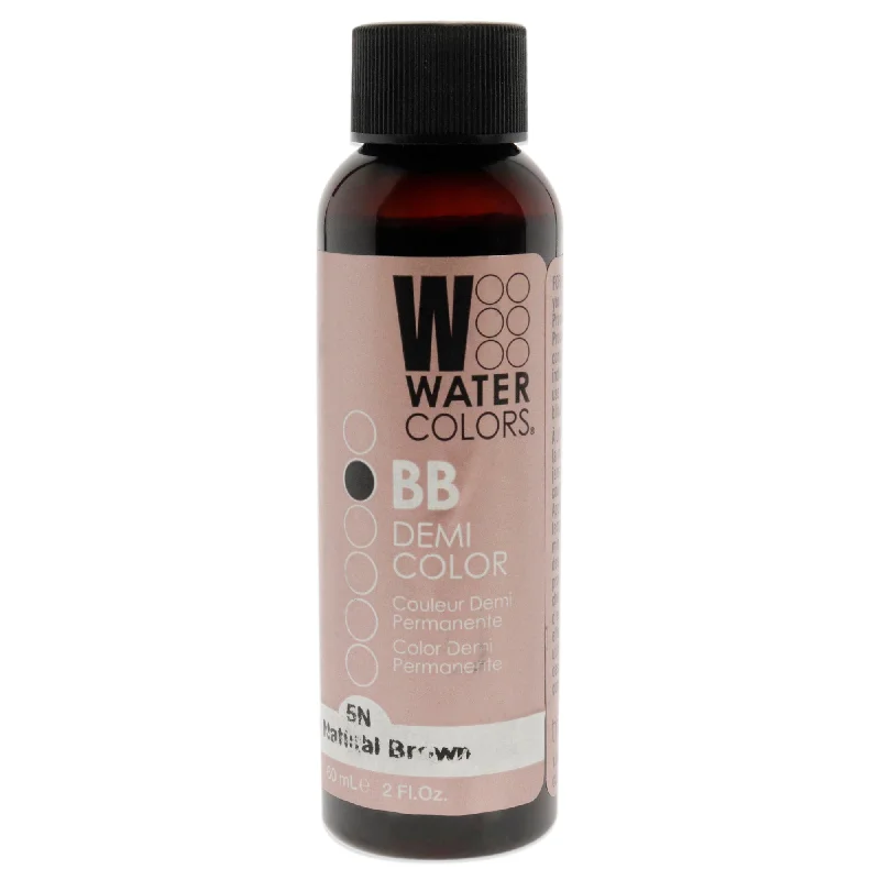 natural conditioner for dry curly hair-Tressa Watercolors BB Demi-Permanent Hair Color - 5N Medium Natural Brown by Tressa for Unisex - 2 oz Hair Color