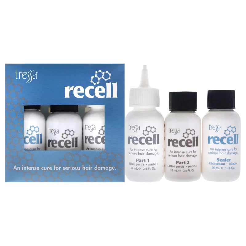 anti-dandruff hair care for sensitive skin-Tressa Recell - Intense Reconstructor Hair Treatment Kit by Tressa for Unisex - 3 Pc 0.4oz Part 1 Hair Treatment, 0.4oz Part 2 Hair Treatment, 1oz Sealer