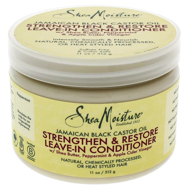 organic treatment for split ends-Shea Moisture Jamaican Black Castor Oil Strengthen and Grow Leave-In Conditioner by Shea Moisture for Unisex - 11 oz Conditioner