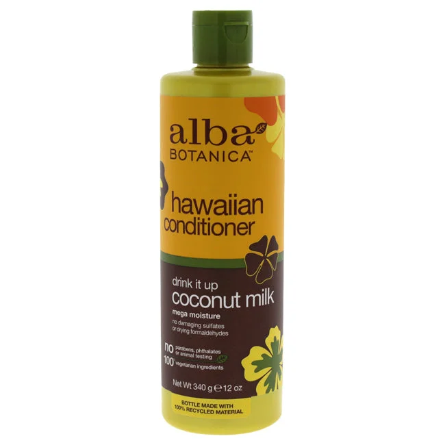 hair care for oily roots and dry ends-Alba Botanica Hawaiian Coconut Milk Conditioner by Alba Botanica for Unisex - 12 oz Conditioner