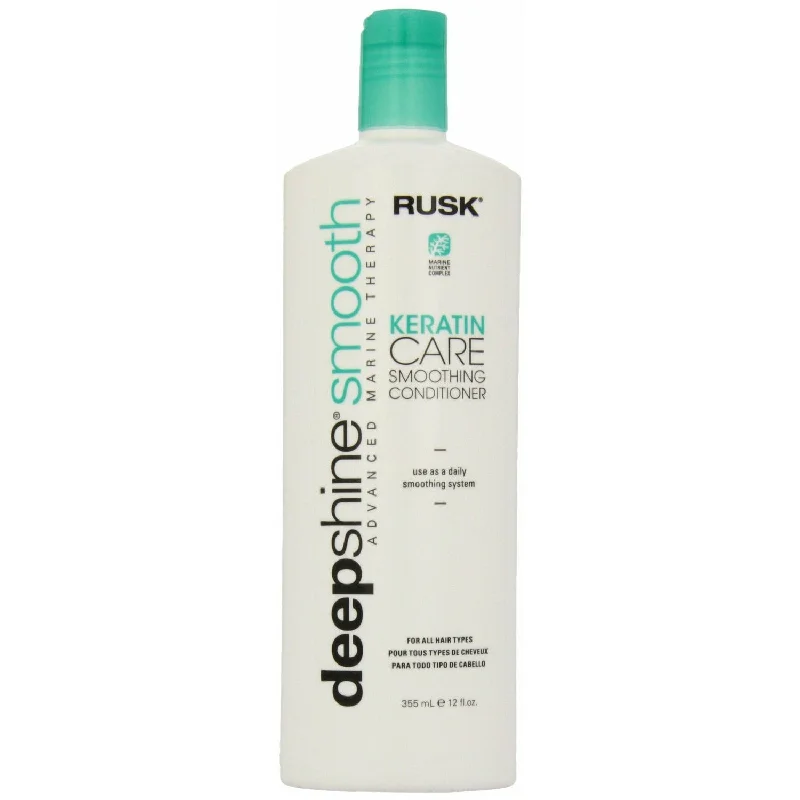 anti-frizz spray for curly hair-Rusk DeepShine Smoothing Keratin Care Conditioner 12 Oz