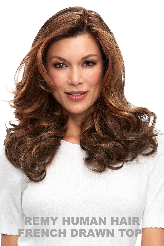 Sale - Jon Renau Toppers - EasiPart French 18" (#741) - Remy Human Hair - Color: 24B18S8 (Shaded Mocha)