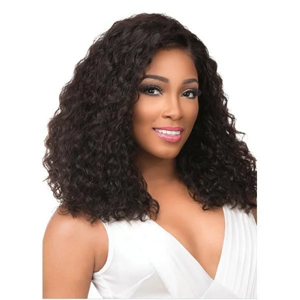 short blonde wigs for summer fashion -Sensationnel 100% Brazilian Virgin Remi Bare & Natural 4x4 Swiss Lace Wig - DEEP CURLY